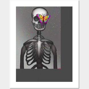 mr skeleton has a bug on his face Posters and Art